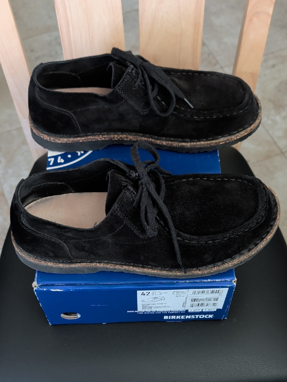 Birkenstock "Pasadena Men III" Black Suede Loafers (42) Ladies 11/Men's 9. EUC - Picture 5 of 11